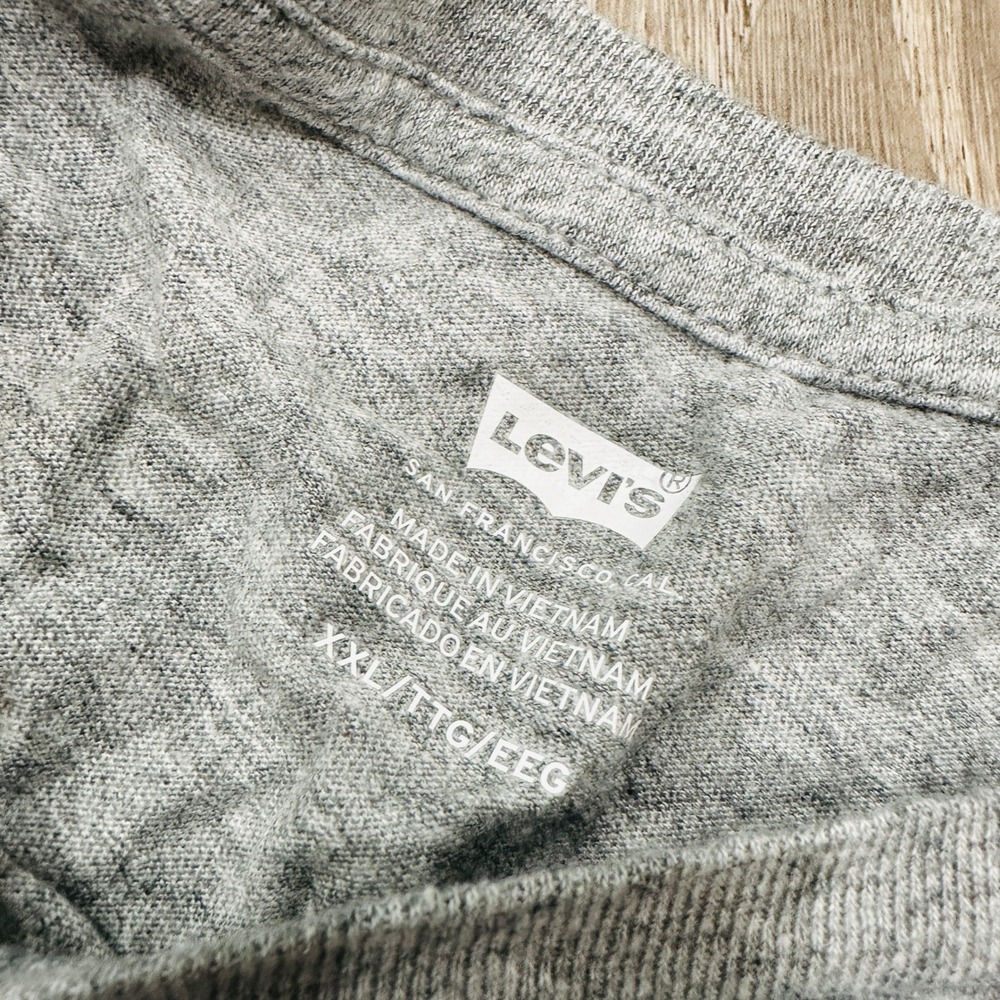 Levis Shirt Womens XXL Gray Tropical Logo Graphic Tee Short Sleeve T-Shirt - Picture 4 of 11